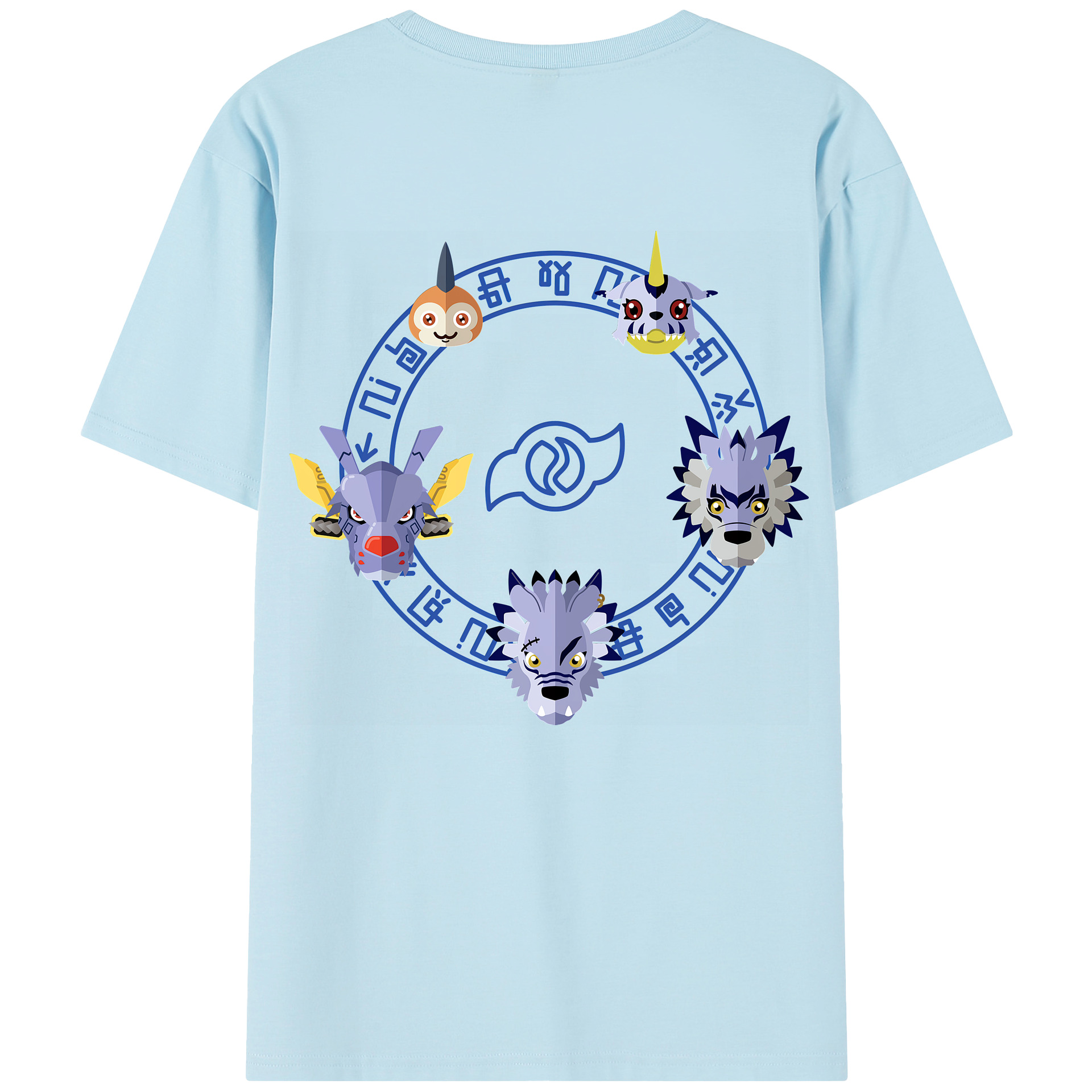 （画像用） Digimon デジタルモンスター/デジモン 綿100％半袖Tシャツ（背面プリント）